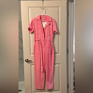 NWT Pink Denim Jumpsuit